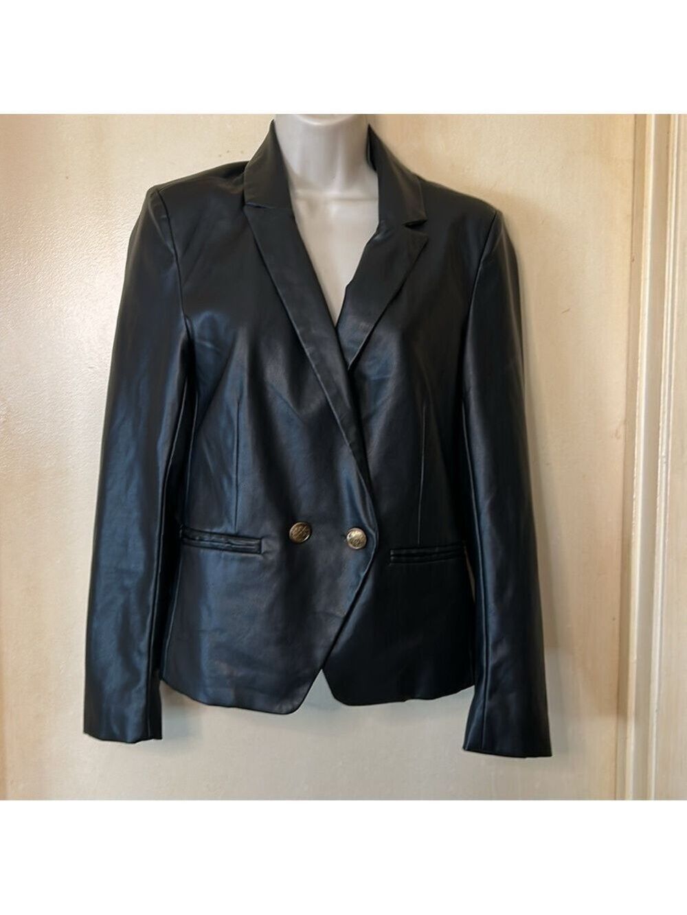 BB Dakota Faux Leather Blazer size S